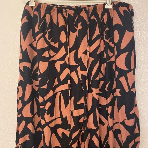 A New Day High-Rise Wide Leg Linen Pull On linen blend Pants palazzo brown L - Picture 5 of 12